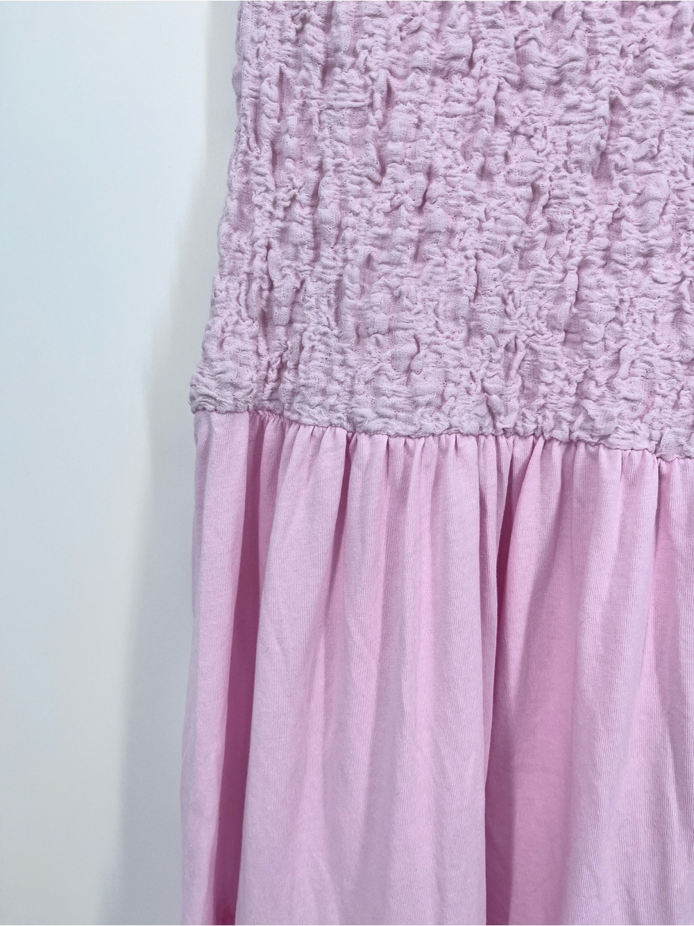 NWT Free People Sterling Maxi Dress XL Pink Chalk Smocked Tiered Boho Country - Picture 4 of 13